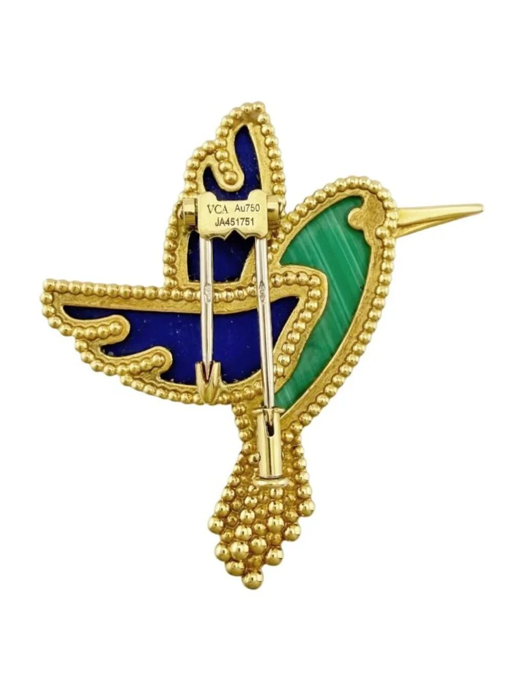 Van Cleef & Arpels 18 Gold Malachite Second Brooch
